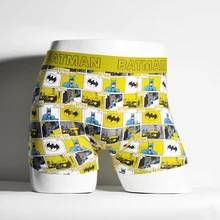 Cueca/хлопковые трусы-боксеры с героями мультфильмов, модные мужские трусы с супергероями, дышащие шорты-боксеры, мужские трусы с летучей мышью