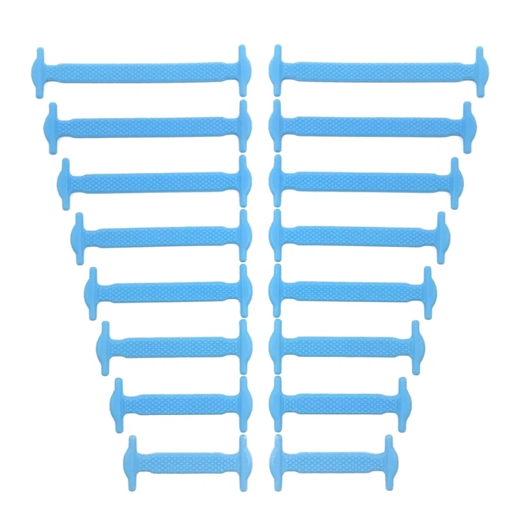 SOBU брендовые Высококачественные эластичные силиконовые шнурки 16 шт./лот без галстука шнурки подходят для всех видов обуви - Цвет: Light Blue shoelaces