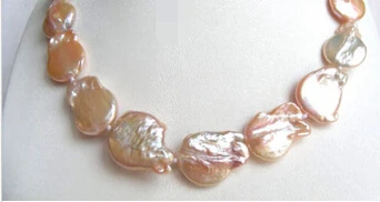 

feel shipping 00096 pink nautral SOUTH Reborn keshi pearls necklace