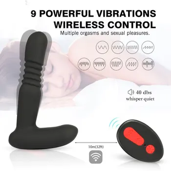 Anal Vibrator for Men Telescopic Male Prostate Massager Wireless Remote Control Dildo Vibrator Heating Butt Plug Anal Sex Toys 2