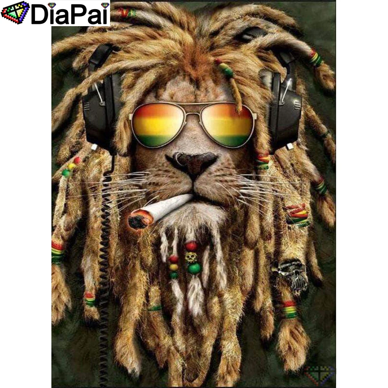 

DIAPAI 100% Full Square/Round Drill 5D DIY Diamond Painting "Animal lion"Diamond Embroidery Cross Stitch 3D Decor A18691