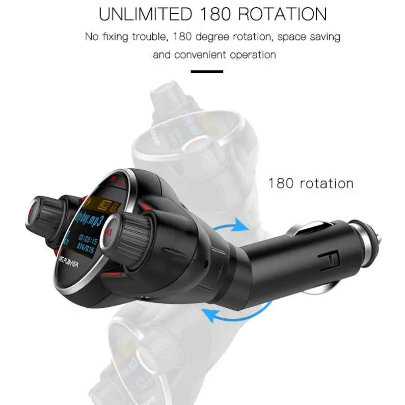 Двойной USB Bluetooth fm-передатчик Handsfree Аудио Автомобильный MP3-плеер беспроводной в автомобиле fm-модулятор с ЖК-дисплеем/быстрая зарядка