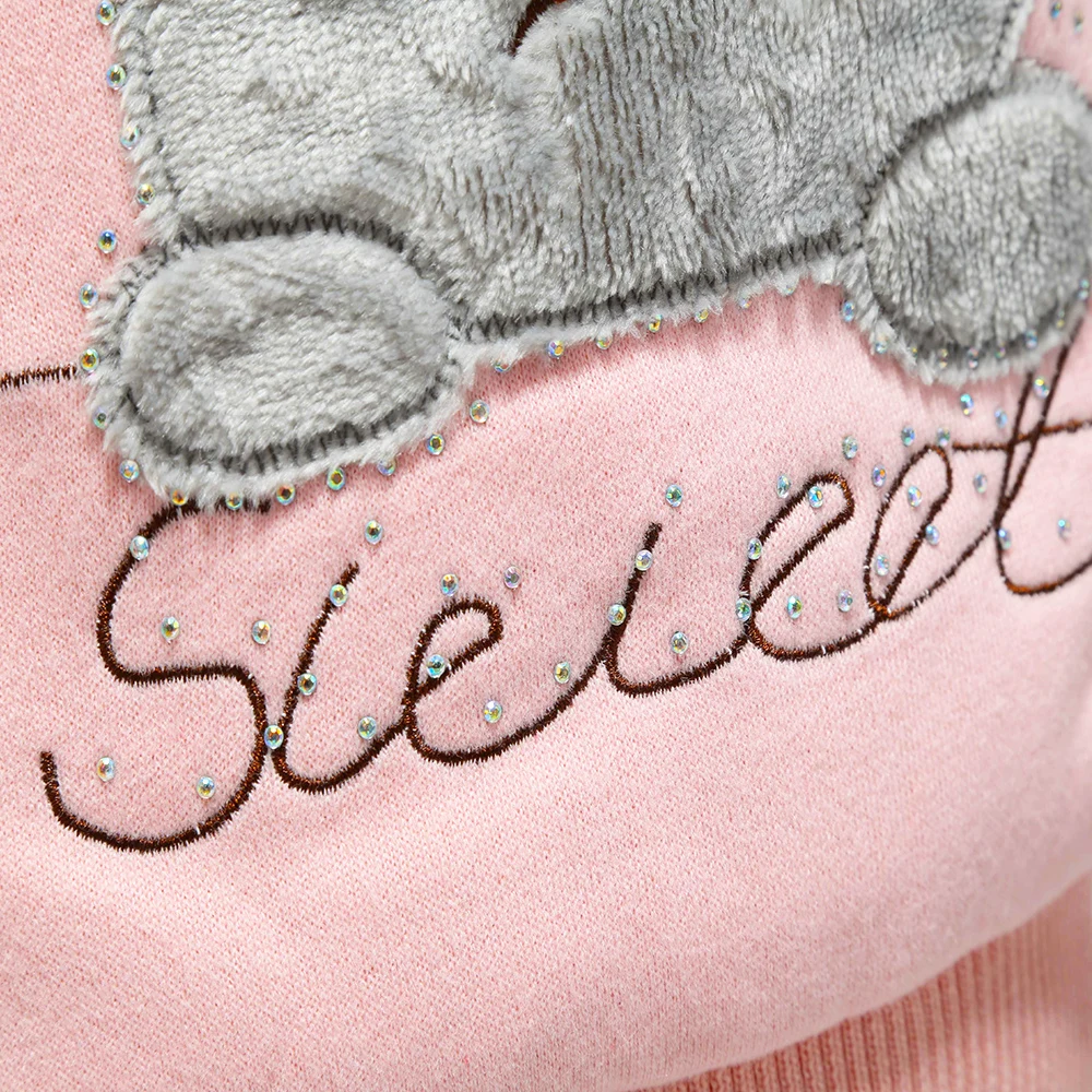 Одежда для маленьких девочек зимний свитер коллекция года, Детская флисовая куртка с длинными рукавами и капюшоном с кроликом и карманами, Детский свитер для детей возрастом от 1 года до 5 лет