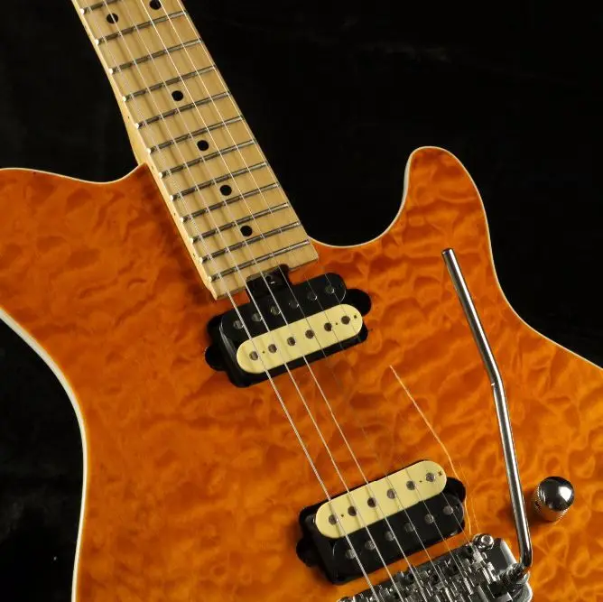 Высококачественная электрическая гитара musicman из янтарного стеганного клена