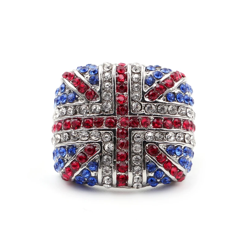 

High Quality Punk Style American Flag Ring in rings fashion biker heavy crystal jewelry Colorful anel masculino For Men Women