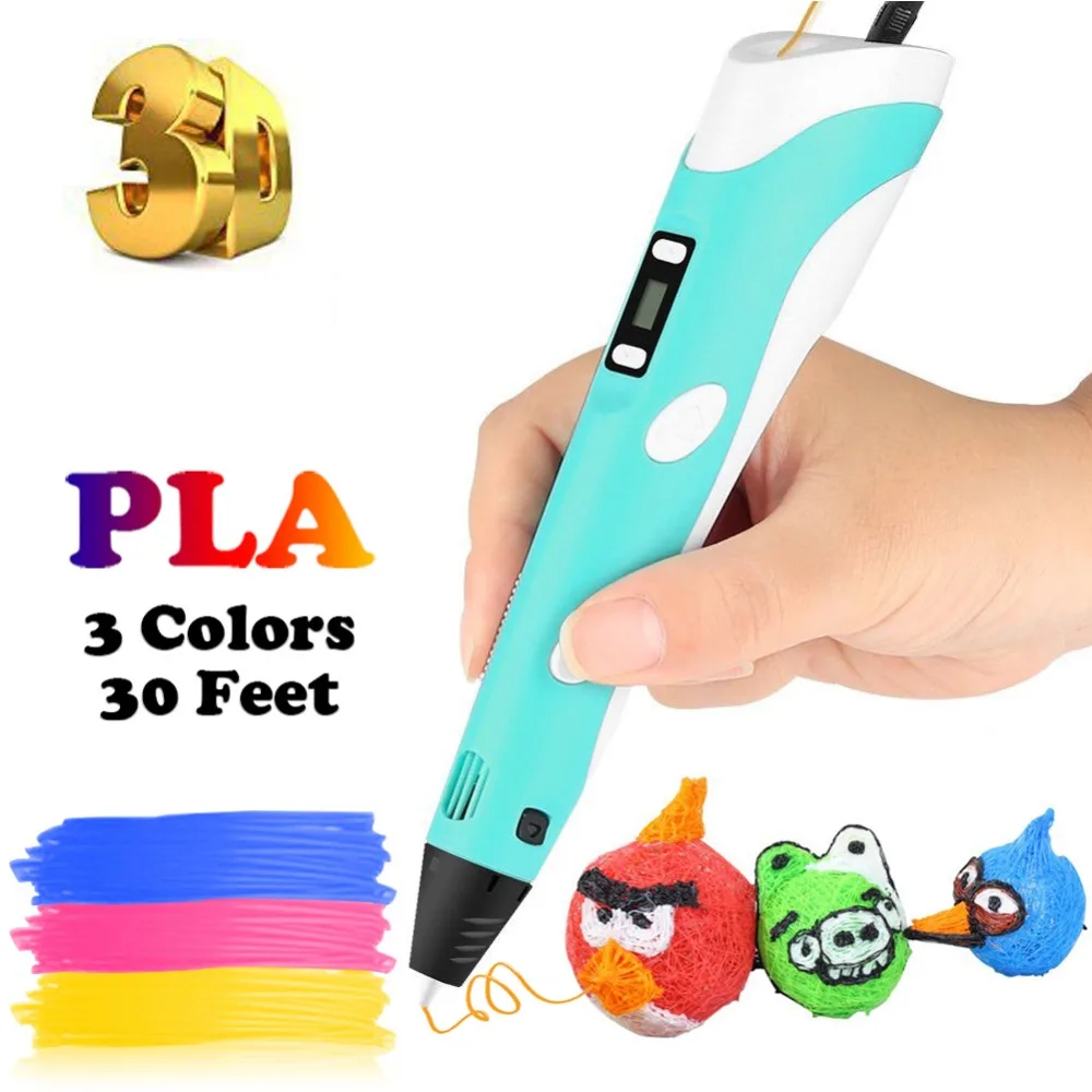 Koop Dikale 3D Printing Pen 2nd Generatie LED Screen Impresora 3D Imprimante Stift Potlood PLA Filament voor Kinderen Volwassen DIY Art gift