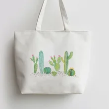 Кактус жизнь растет прекрасный аниме холст хозяйственная сумка с картинкой сумки многоразовые шоппер мешок, продуктовый мешок AN083