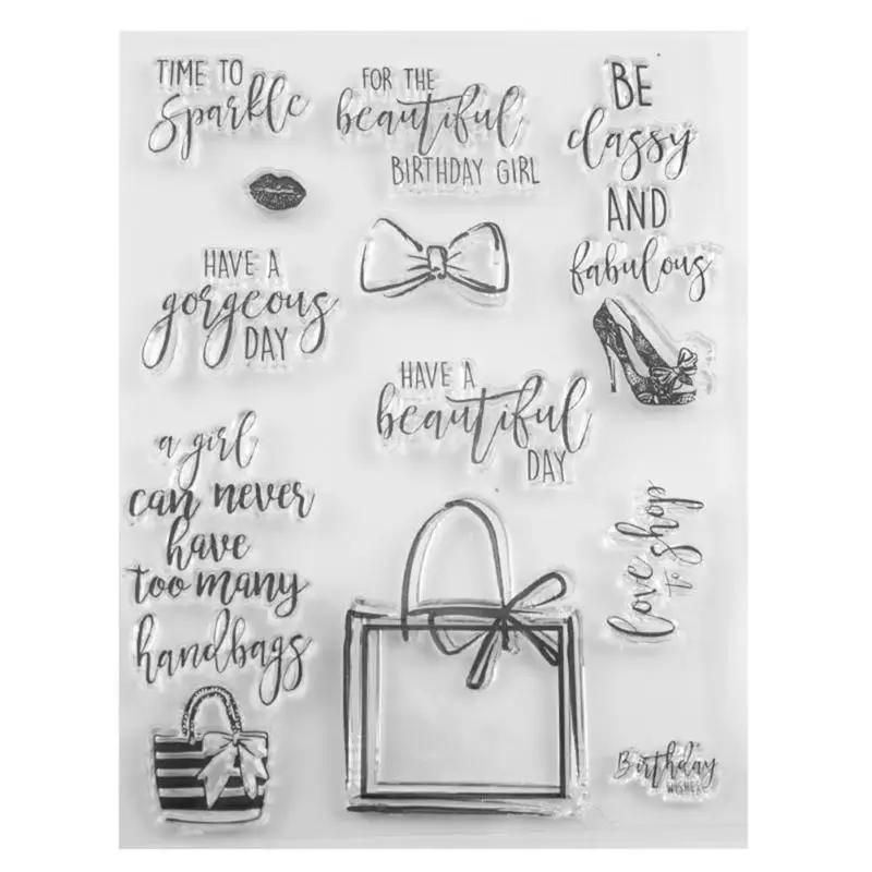 

6 Type Bow Handbag Clear Stamp for DIY Scrapbooking Photo Album Decor Craft Gifts