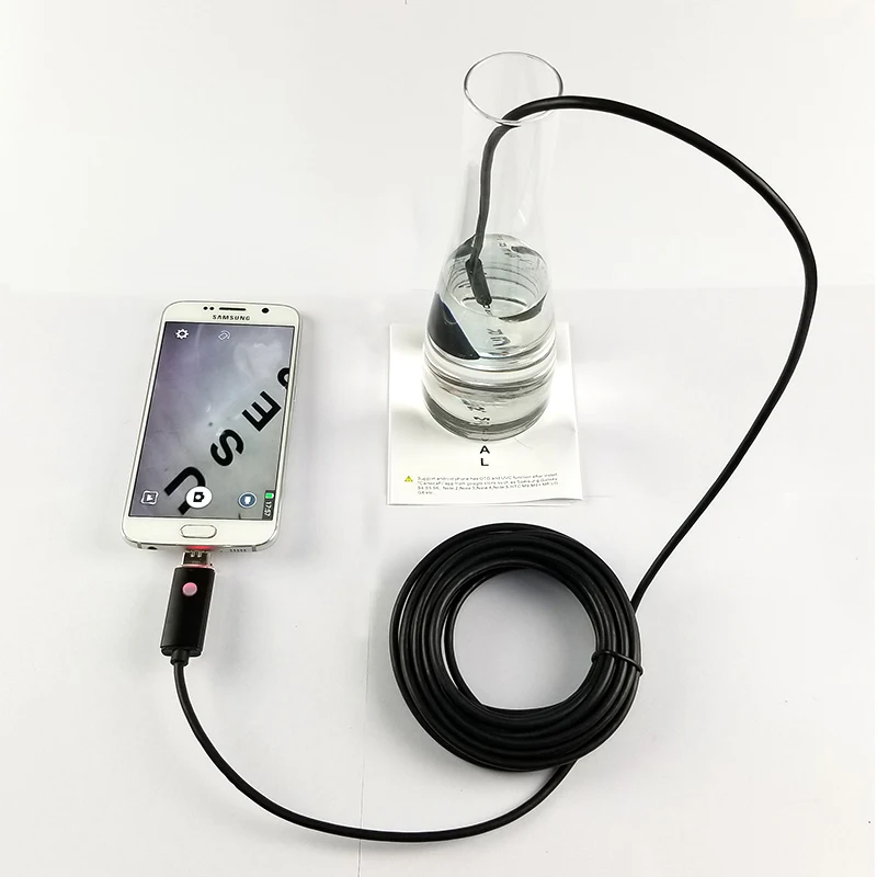 AN99 2в1 эндоскоп камера 5,5 мм 6LED Водонепроницаемая эндоскопия USB осмотр бороскоп камера с мягким кабелем для Android телефона ПК