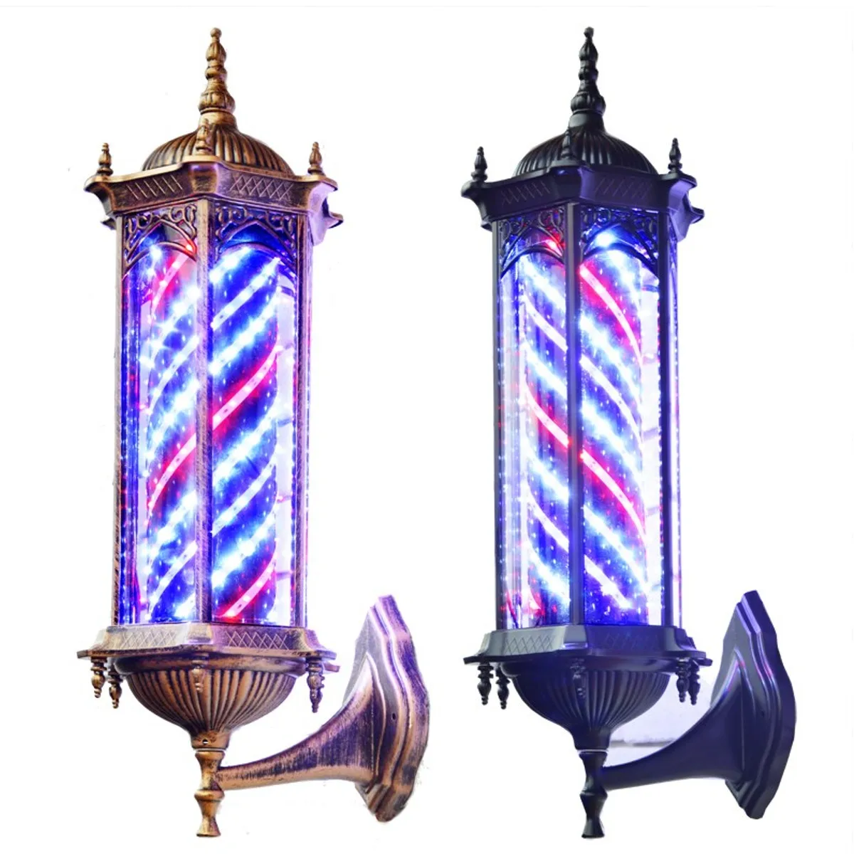 

220V LED Barber Shop Sign Pole Light Retro Design Roating Salon Wall Hanging Light Lamp Beauty Salon Lamp Aluminum Alloy New
