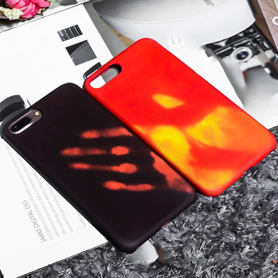 

Thermal Sensor Fluorescent Color Changing PC Phone Case For iphone 6 6S 8 Plus X 5SE 5 5S Phone PC Capa Fundas for iPhone 7 7Plu