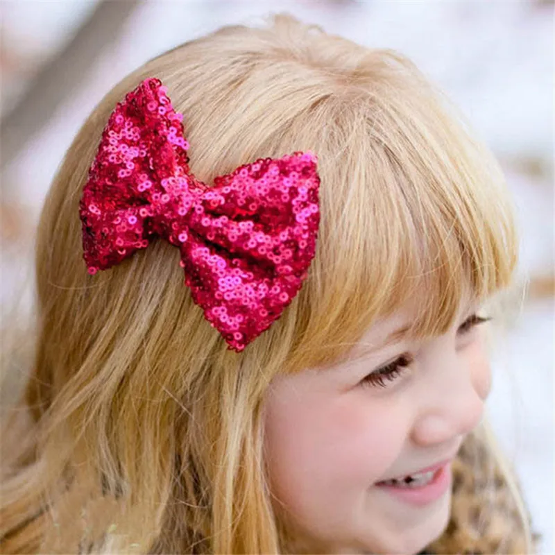 

New Fashion Bow-knot Barrette Children Sequin Barrettes Baby Girl Hair Clips Bow Baby Hair Accessories Acessorio Para Cabelo A01