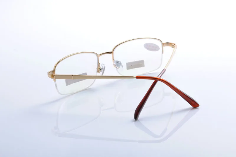 Новая мода, мужские металлические очки без оправы для чтения, очки в золотой оправе, Анти-Царапины, асферические линзы, Пресбиопия, линзы, очки EV1321