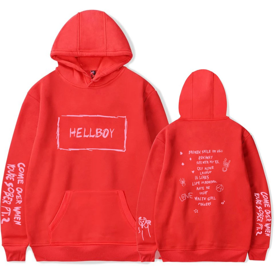 New Men Hoodie lil peep HELLBOY Print Trendy Simple Sweatshirt Spring Autumn Keep warm Hoodies Hip Hop Fans Leisure clothes