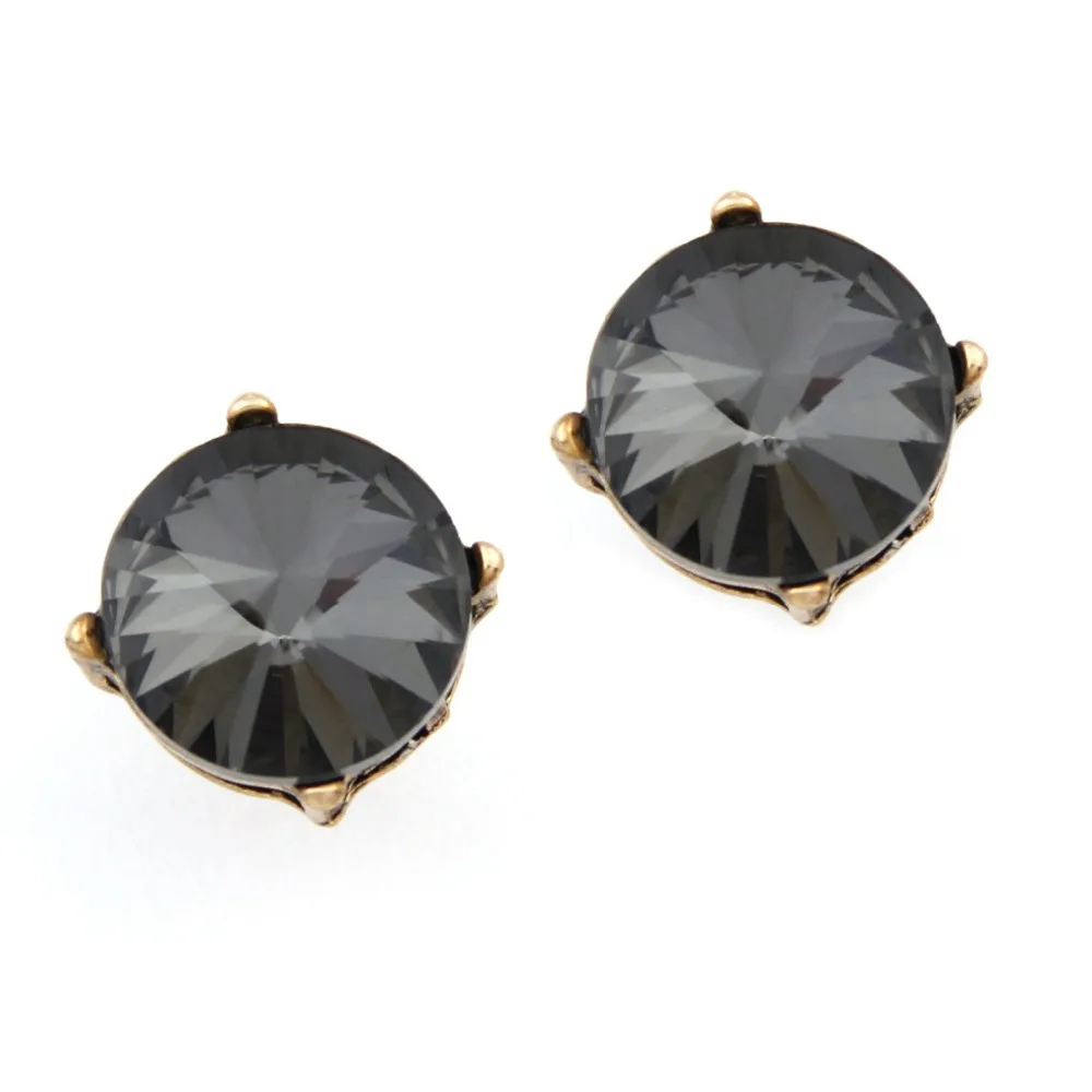 

14mm Big Spike Dot Glass Stone Big Gam Stud Earrings for Women