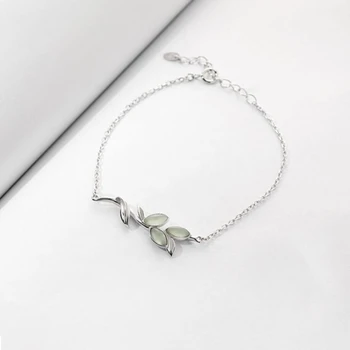 

Original Design Willow Shape Fresh Student 925 Sterling Silver Literary Temperament Female Trendy Resizable Bracelets SBR070
