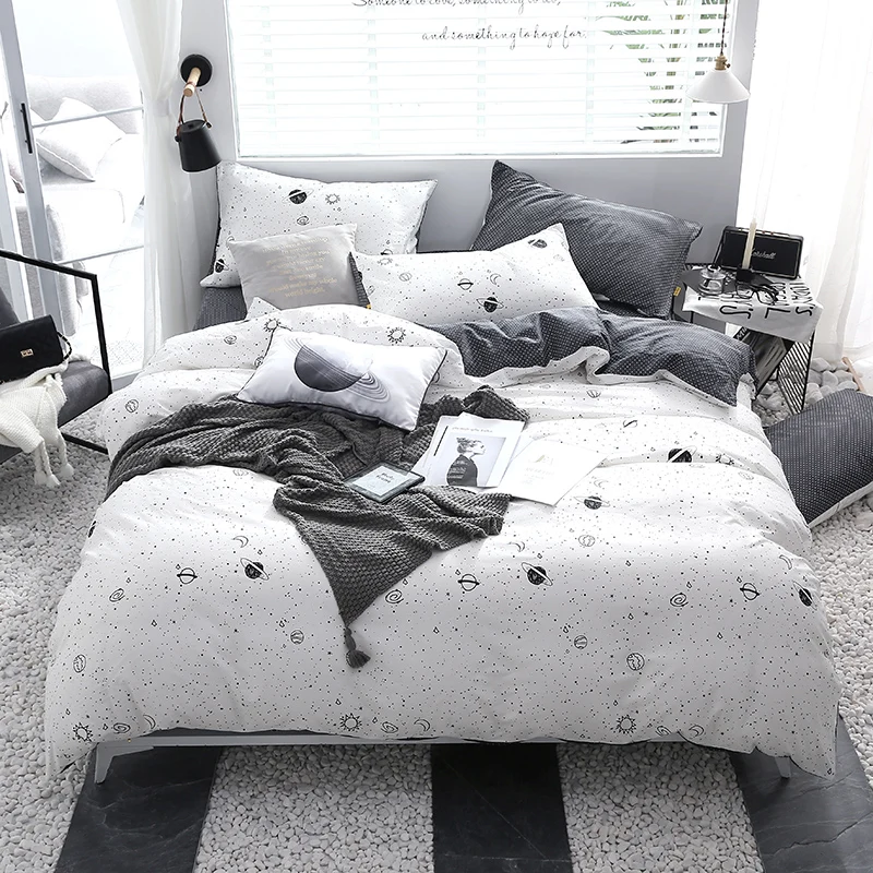 

Luxury Small Icon Pattern Bedding Sets 3/4pcs Geometric Pattern Bed Linings Duvet Cover Bed Sheet Pillowcases Cover Set