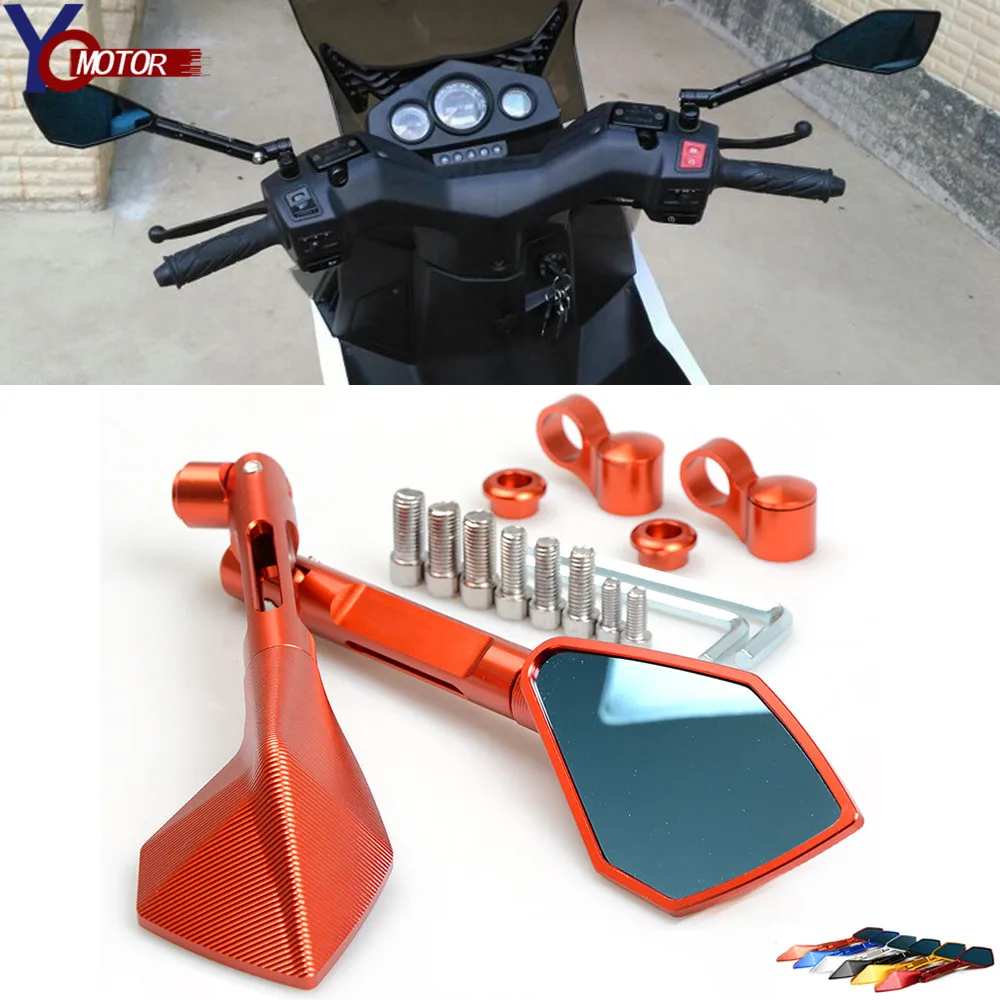

Motorbike CNC Aluminum Motorcycle Rearview Side Mirrors for KAWASAKI HONDA SUZUKI YAMAHA DUCATI KTM DUKE990 RC200 RC200 RC390