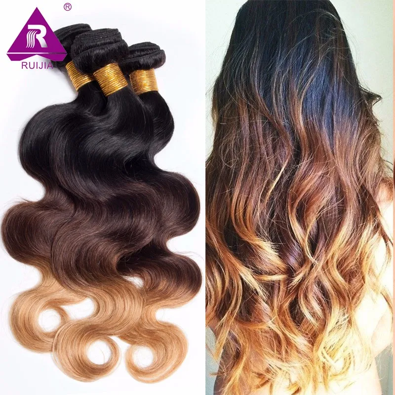 8A Grade Ombre Mongolian Body Wave Virgin Hair 3pcs Mongolian Ombre Hair Human Hair Weave Dark Brown 1B 4 27 Tissage Bresilienne (20)
