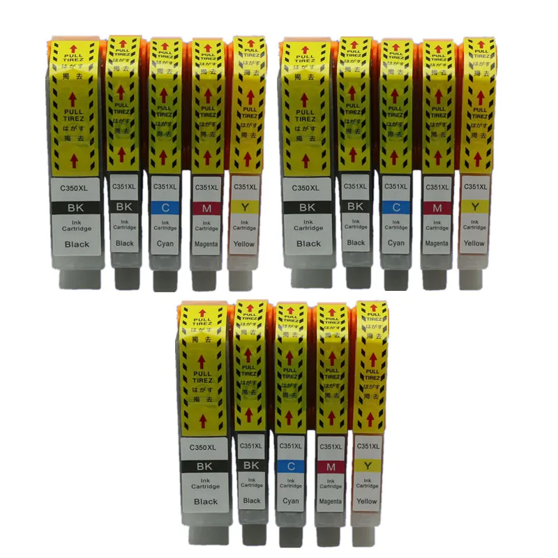 15PK BCI 350 BCI 351 Ink Cartridges Compatible For Canon Pixma MX923 PIXUS ip7230 MG5430 MG6330