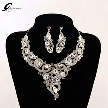 Новое поступление, наборы свадебных украшений, роскошные свадебные наборы, ожерелье, серьги, Женские аксессуары для свадебного платья, хрустальные украшения