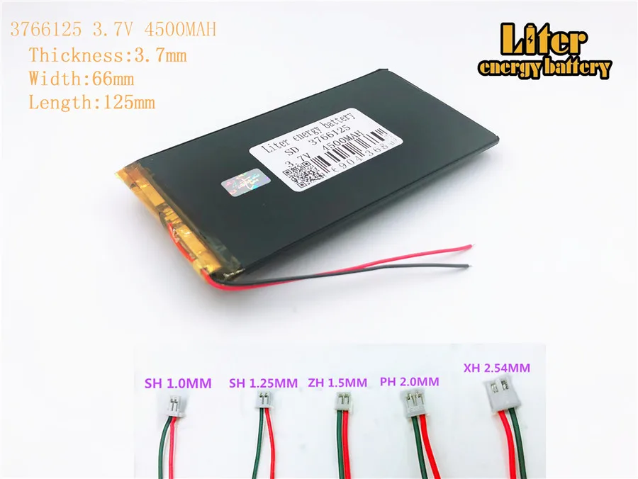 3,7 V, 4500mAH 3766125 3765125 3565125 PLIB(полимерный литий-ионный аккумулятор) литий-ионный аккумулятор для планшетных ПК, gps электронная книга