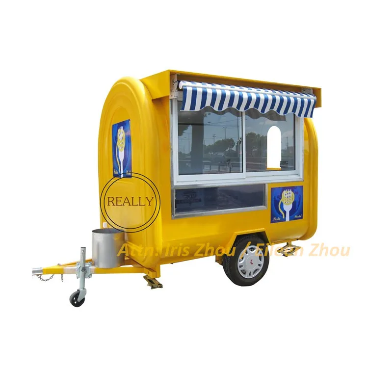 

2.2m, 2.5m, 2.8m length optional color customized hot dog food cart, street mobile coffee shop, snacks food vending cart trailer