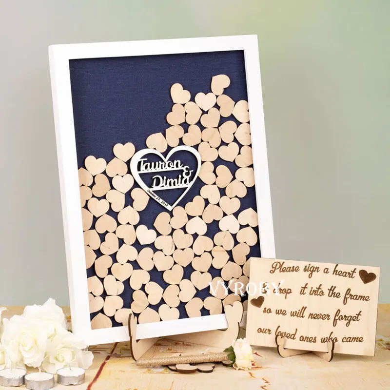 

Personalized Drop Box Wedding Guest Book Engraved Name Date Guestbook Wedding Wood Hollow Hearts Wooden Guest book Alternatives