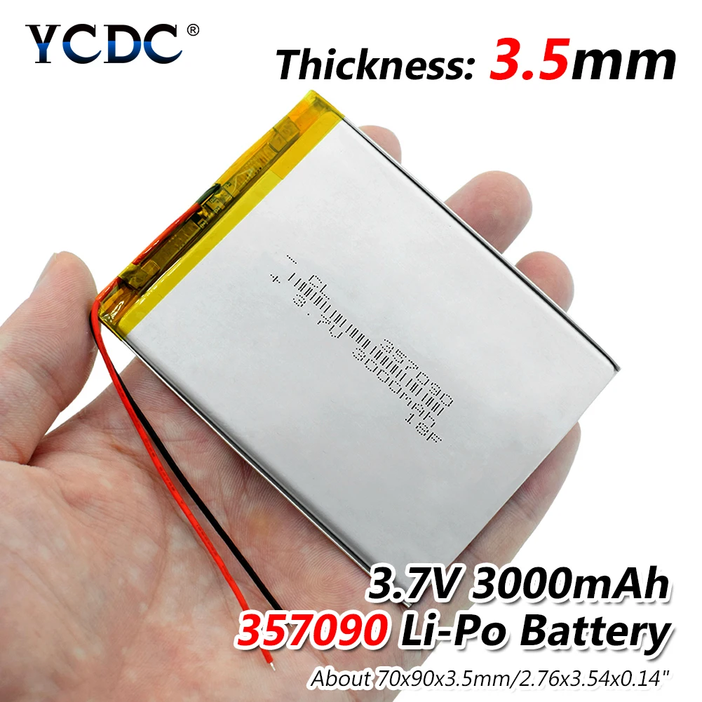 

3000mAh 3.7V 357090 polymer lithium ion Battery Replacement Battery For MP5 DVD GPS Camera Tablet E-book Electric Toy