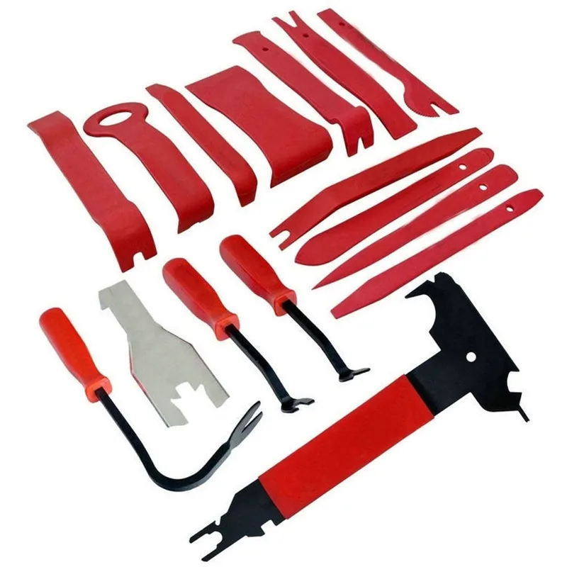 16pcs Car Radio Removal Keys Vehicle Stereo CD Player Hand Tool Trim Dashboard Interior Door