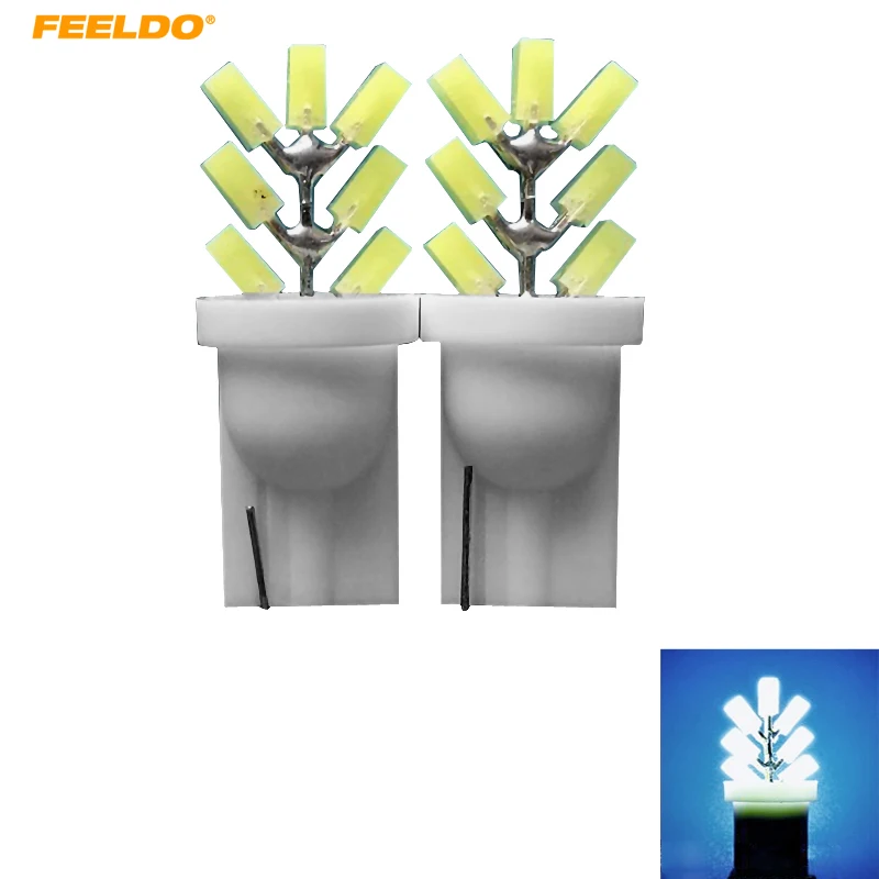 

100Pcs White Car T10 194 W5W COB 7SMD Auto 7LED Lights Tree Shapes Car Side Wedge Clearance Reading Light Lamp #FD-4607