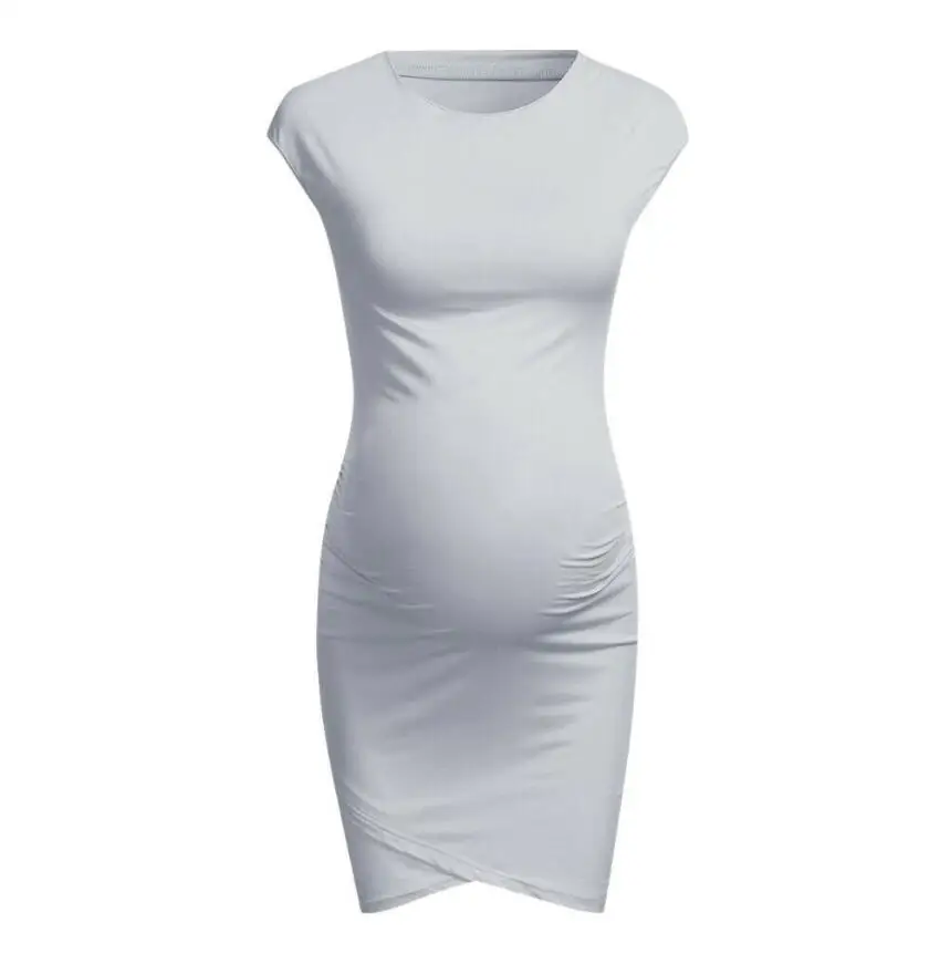 Новая одежда для беременных Женская Удобная Повседневная одежда однотонное платье для беременных