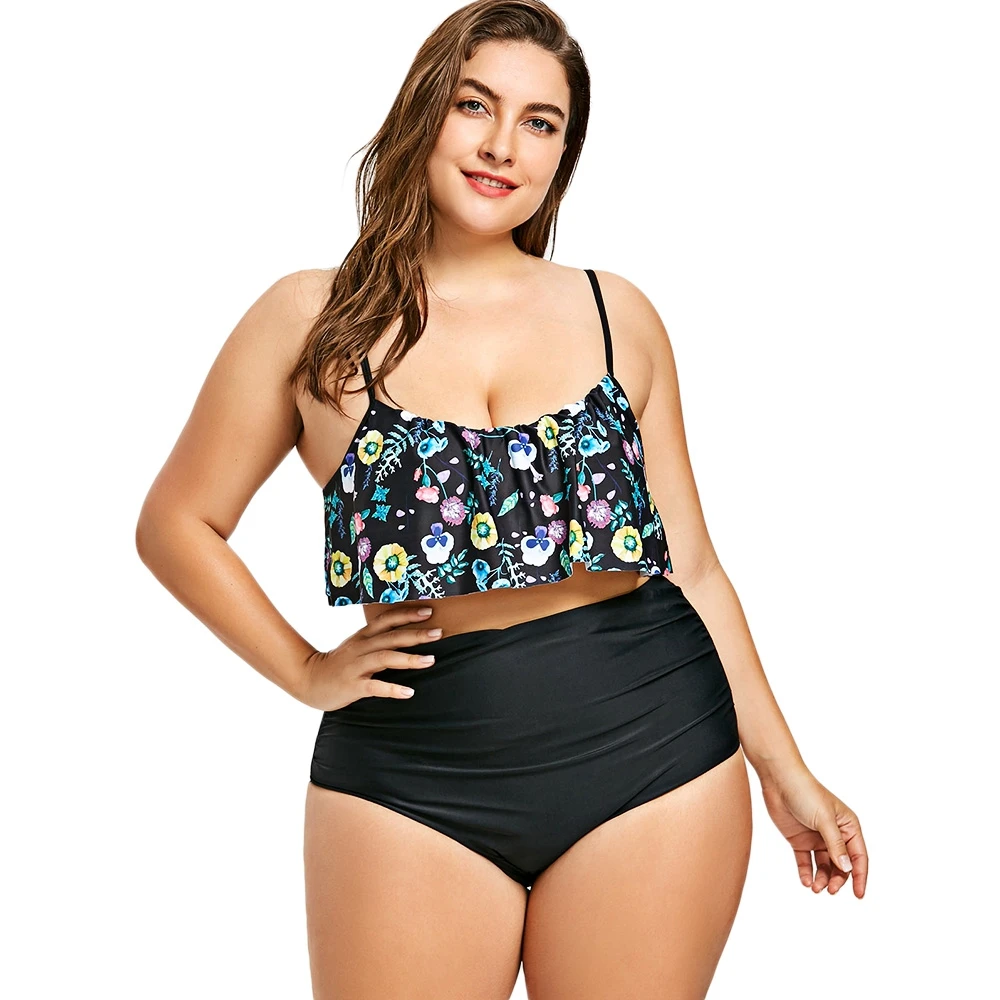 plus size flounce bikini