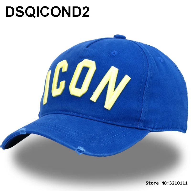 DSQICOND2 бренд DSQ значок Casquette папа хип хоп Кепка-Бейсболка Шапки Твердые шапочки с узором письма Snapback кепки для мужчин S - Цвет: C1003-3blue