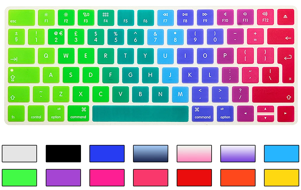 Film Pour Clavier Rainbow Gradient Magic Keyboard Cover Silicone Skin Protective Film for Magic Keyboard 2 2015 A1644 UK//EU Keyboard Version-Gradient Gray