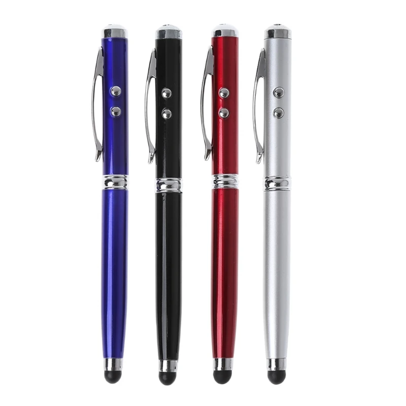 

4 in1 Capacitive Stylus iPad Touch Screen Ballpoint Pen LED Light Laser Pointer