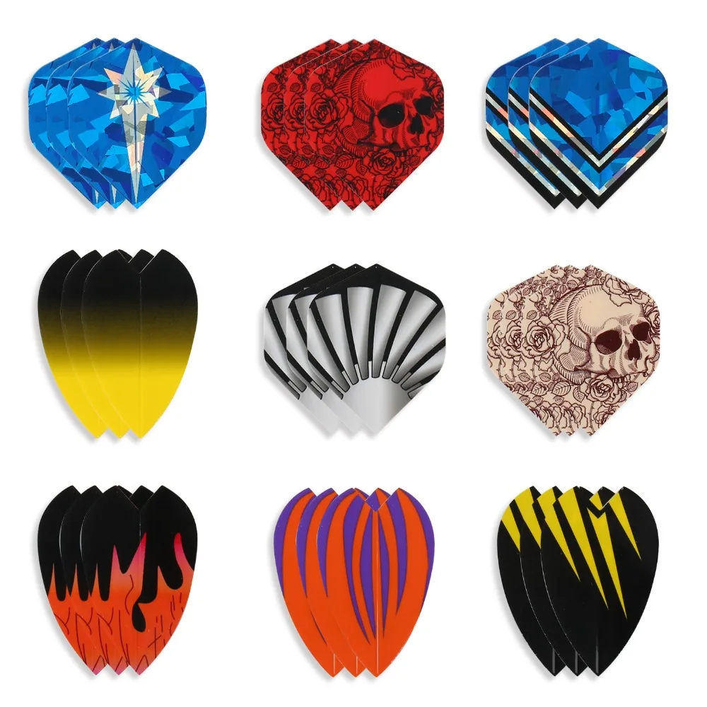 

54 Pcs Mixed Pattern Standard Dart Flights Indoor Dartboard Games Darts Flight Wing Tail Dart Accessories