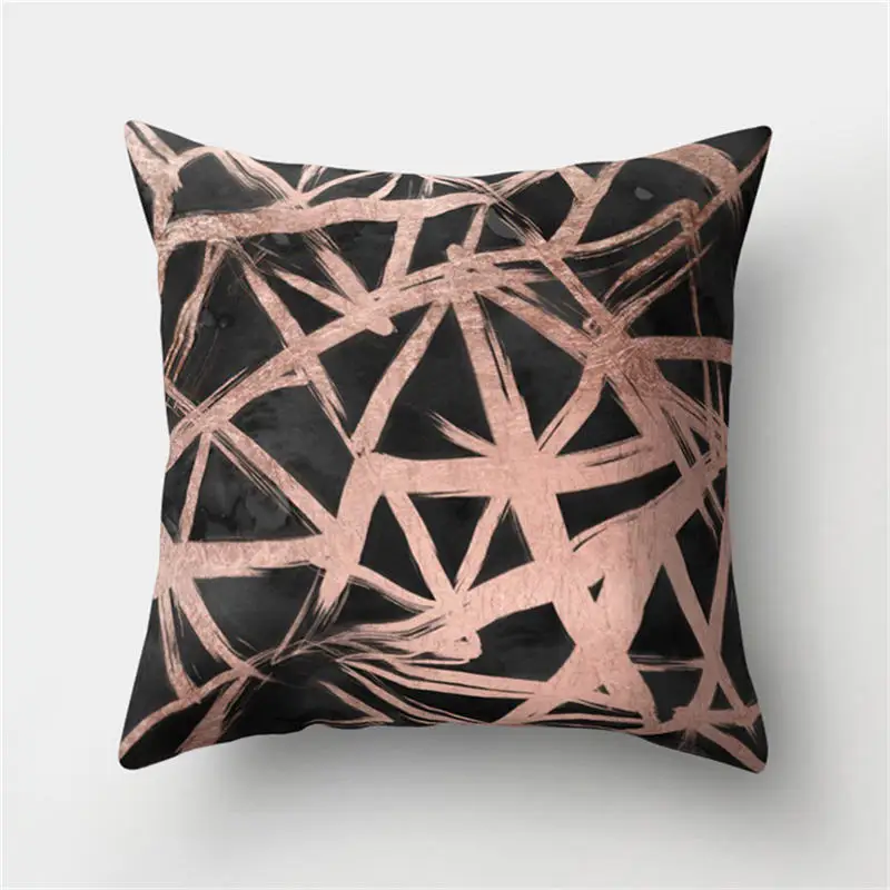 Розовое золото розовый персиковый чехол для подушки лист геометрический животное перо домашний декоративный с рисунком подушки 24 стиля 45*45 см 1 шт - Цвет: 13