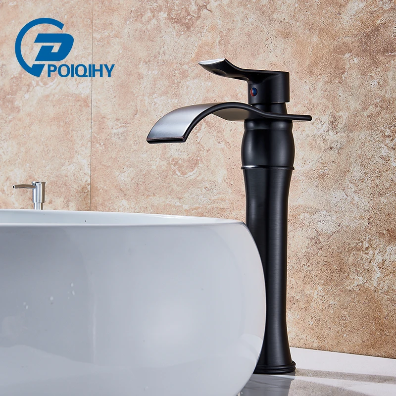 

POIQIHY ORB Tall Style basin Mixer faucet Deck Mounted Waterfall Basin Vanity Sink Faucet Bathroom Lavatory Sink Mixer Taps