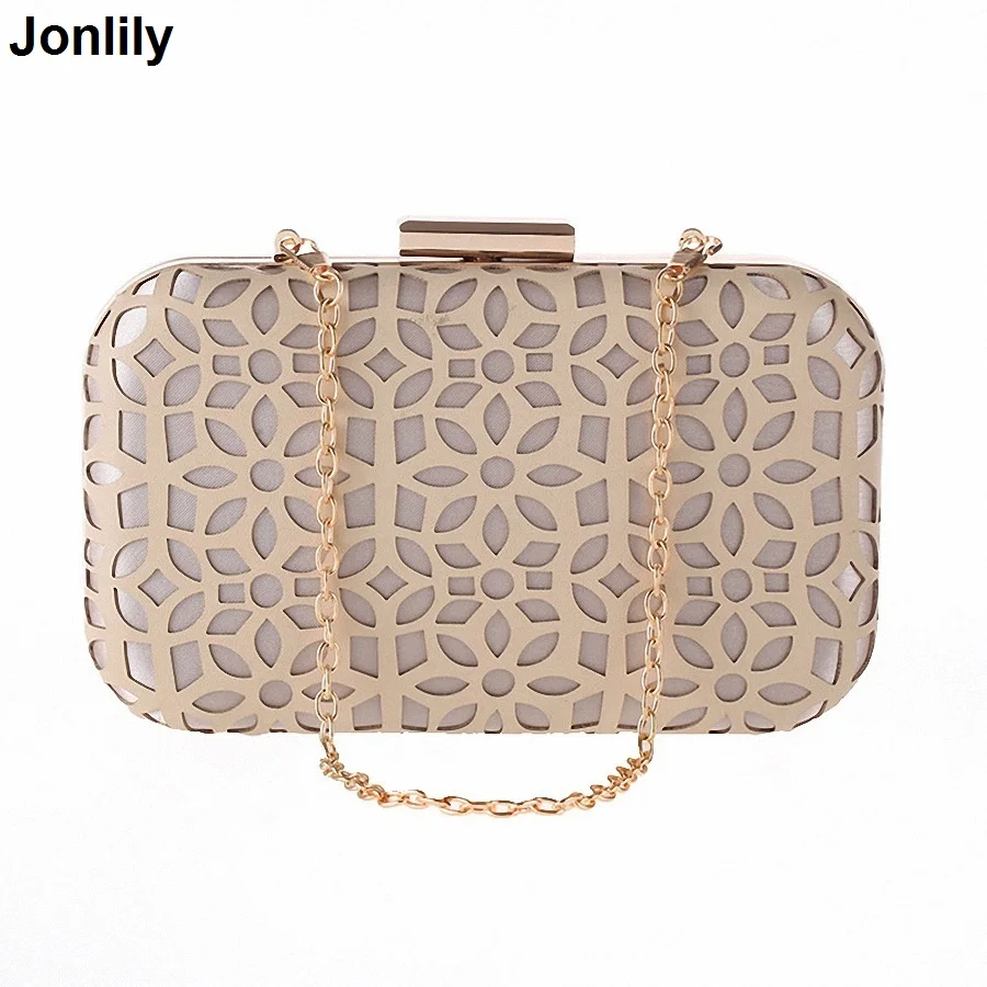 

Ladies Evening bags Handbag women Chain Crossbody Shoulder Bag Hollow Out PU Leather Purse clutch Party bag LI-323