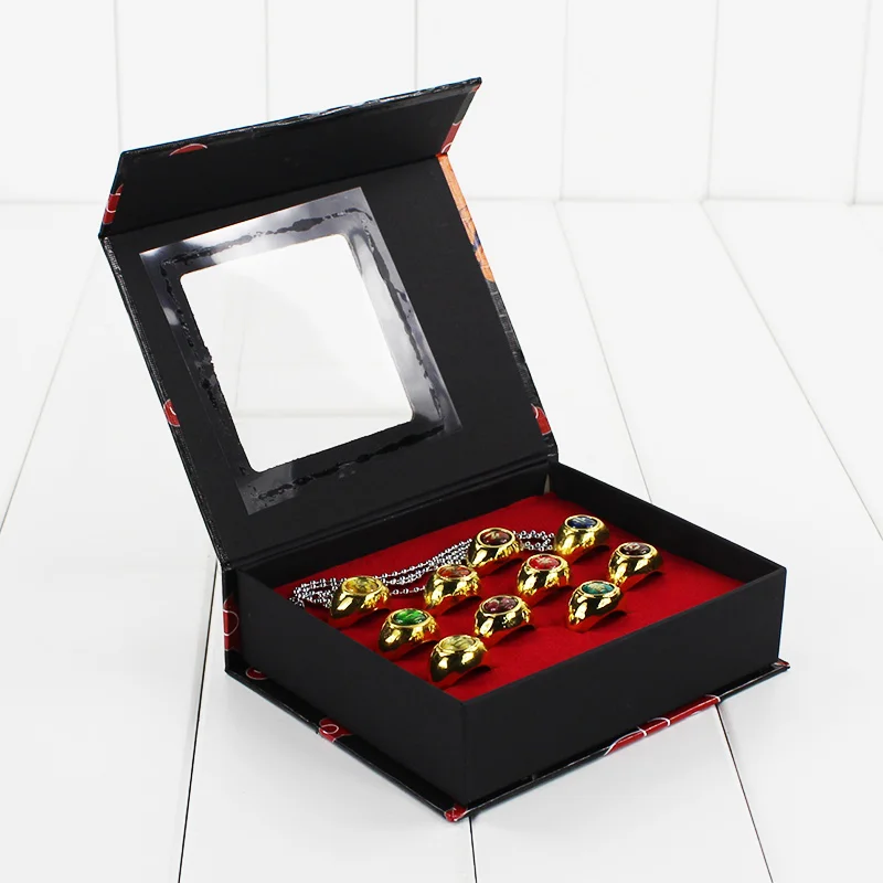 

1set 2cm Anime Naruto Akatsuki Members' Ring Set Akatsuki Finger Ring Cosplay Accessories Free Shiping