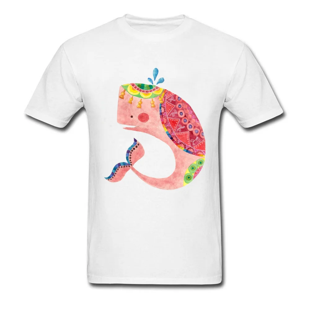 O Neck The Pink Whale All Cotton Youth Top T-shirts Custom Short Sleeve Tops & Tees 2017 Hot Sale Cool Tee-Shirt The Pink Whale white