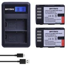 2Pcs 1860MaH DMW-BLF19 DMW BLF19 BLF19E DMW-BLF19e DMW-BLF19PP Batterie + LCD Dual USB Ladegerät für Panasonic Lumix GH3 GH4 GH5 G9