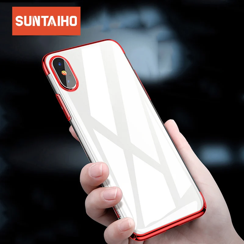 Suntaiho Electroplating Silicon Ultra Thin Soft TPU Case For 7 7Plus 8 8Plus X Transparent Phone iPhone 6 6s 6Plus |