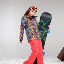 Зимняя Лыжная одежда Gsou леди Южная Корея Вентилятор зимнее ветрозащитное и водонепроницаемое теплое пальто