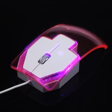 Светодиодный свет 6 видов цветов мышь 1600 Точек на дюйм кристалл стиль оптическая мини-игровой мыши для компьютера и ноутбука геймер игрок мыши