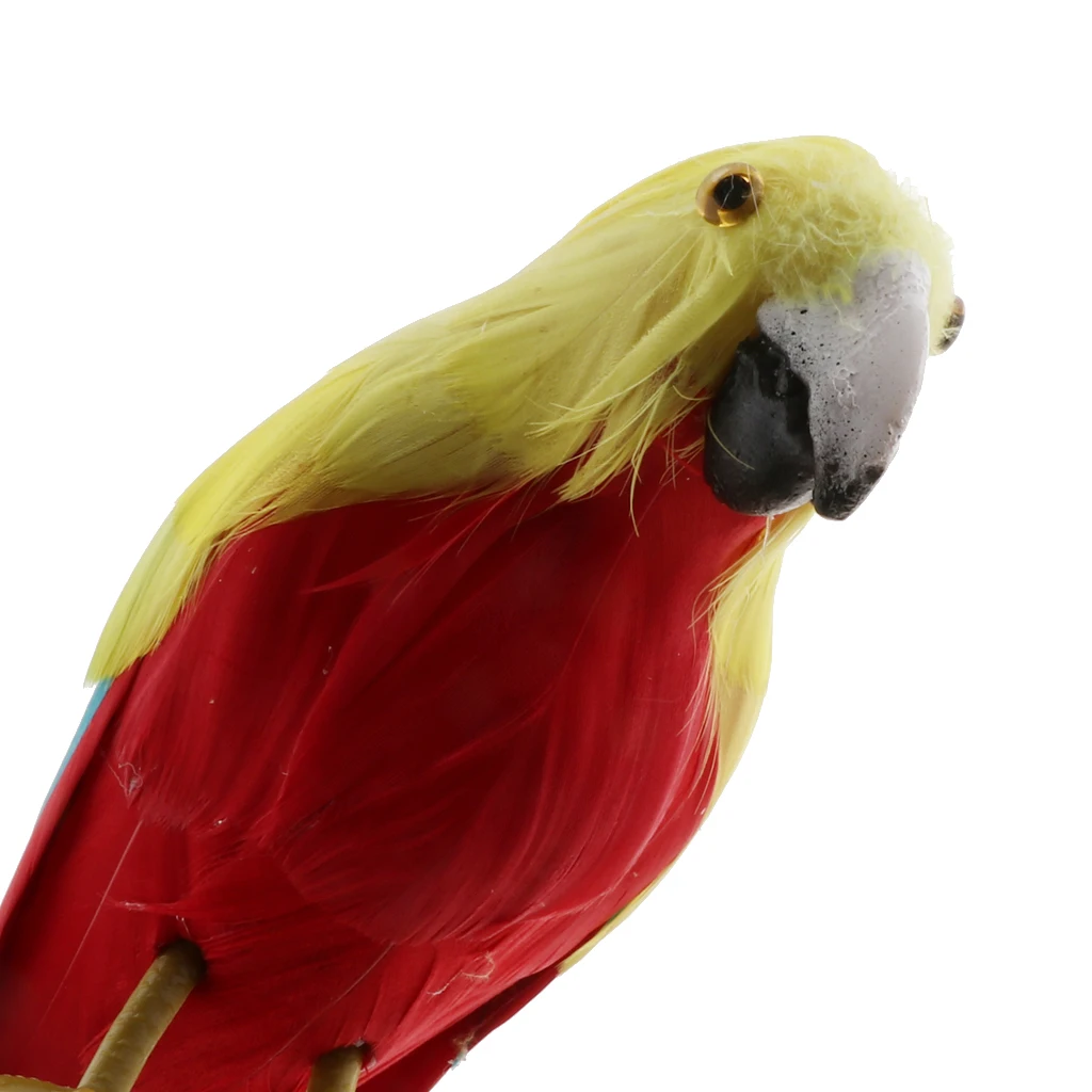 Simulation Parrot Model Artificial Feather Bird Animal Figurine Home Garden Sculptures Yard Law Ornament Decor Fancy Dress Party