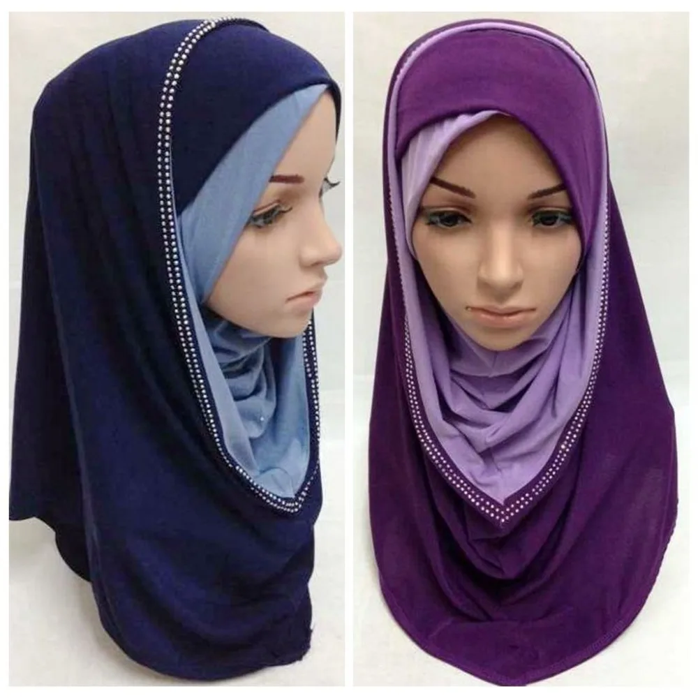 

(12 pieces/lot) new style two tone hoody shawl,fashion muslim hijab ML0124