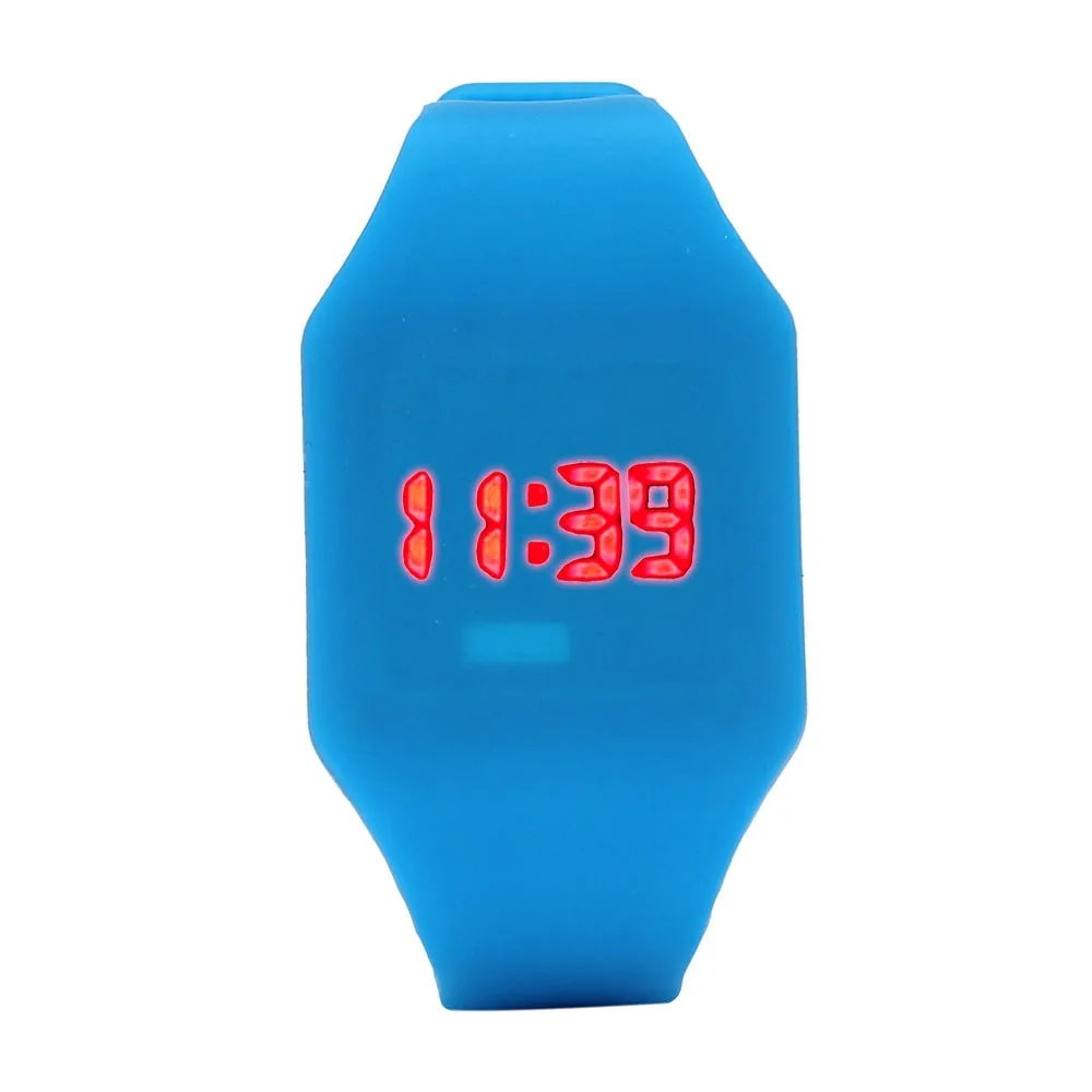 Новые спортивные повседневные часы для мужчин и женщин светодиодные силиконовые часы розовые милые цифровые детские спортивные наручные часы bayan kol saati N50 - Цвет: Blue