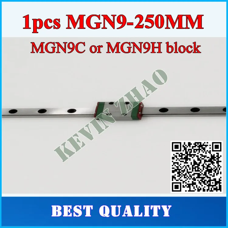 

9mm Linear Guide MGN9 L= 250mm linear rail way + MGN9C or MGN9H Long linear carriage for CNC X Y Z Axis